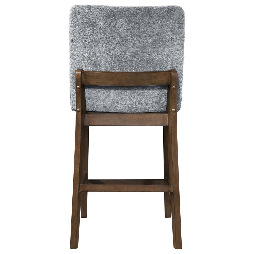 New Heritage Kody Counter Stool with Gray Upholstery in Dark Walnut, , large