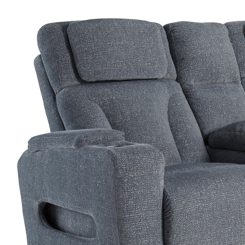 Ashley Forest Lake Power Reclining Loveseat in Steel, , large