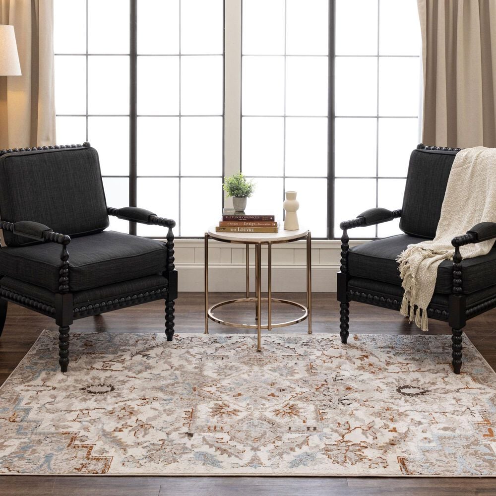 Karastan Cleo R1079 5&#39; 3&quot; X 8&#39; Cream Area Rug, , large