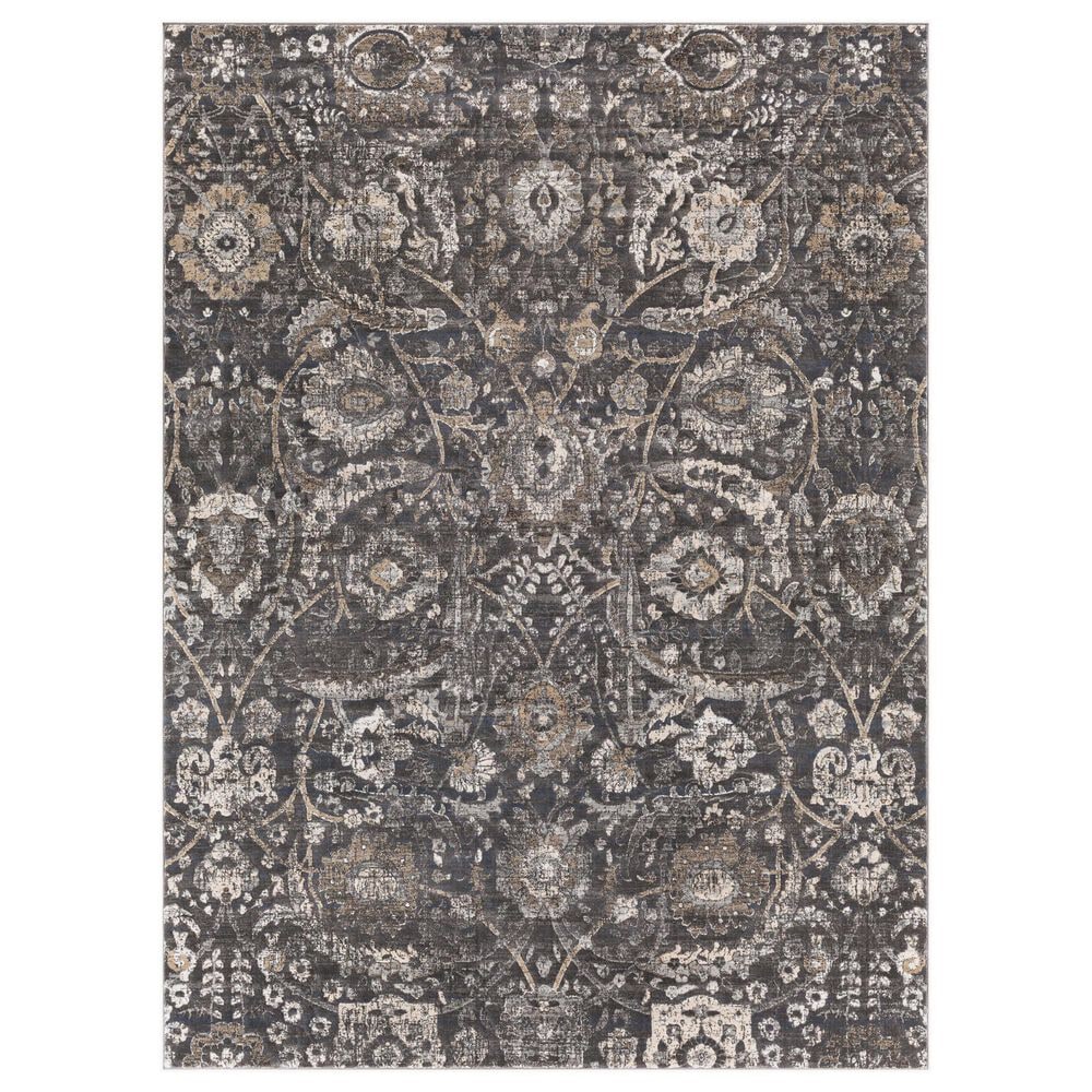 Surya Indigo 8"7" x 12"4" Black, Charcoal, Mustard, Beige and Off-White Area Rug, , large