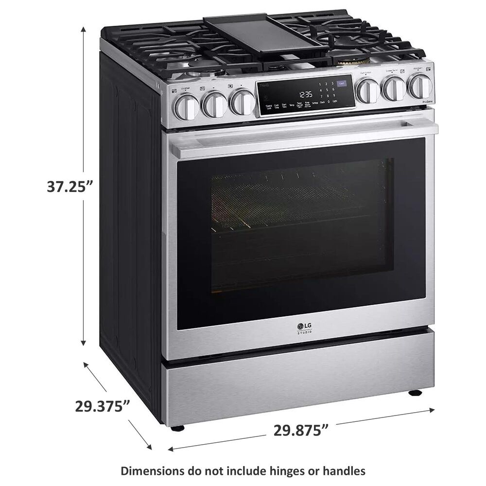LG STUDIO 6.3 Cu. Ft. Slidein Gas Range with ProBake Convection in Stainless Steel NFM