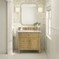 James Martin Vanities Lorelai 36" Single Vanity in Light Natural Oak with 3 cm Carrara White Marble Top, , large