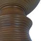 Hearth and Haven Outdoor Hourglass Concrete Side Table with Horizontal Ridges Design in Brown, , large