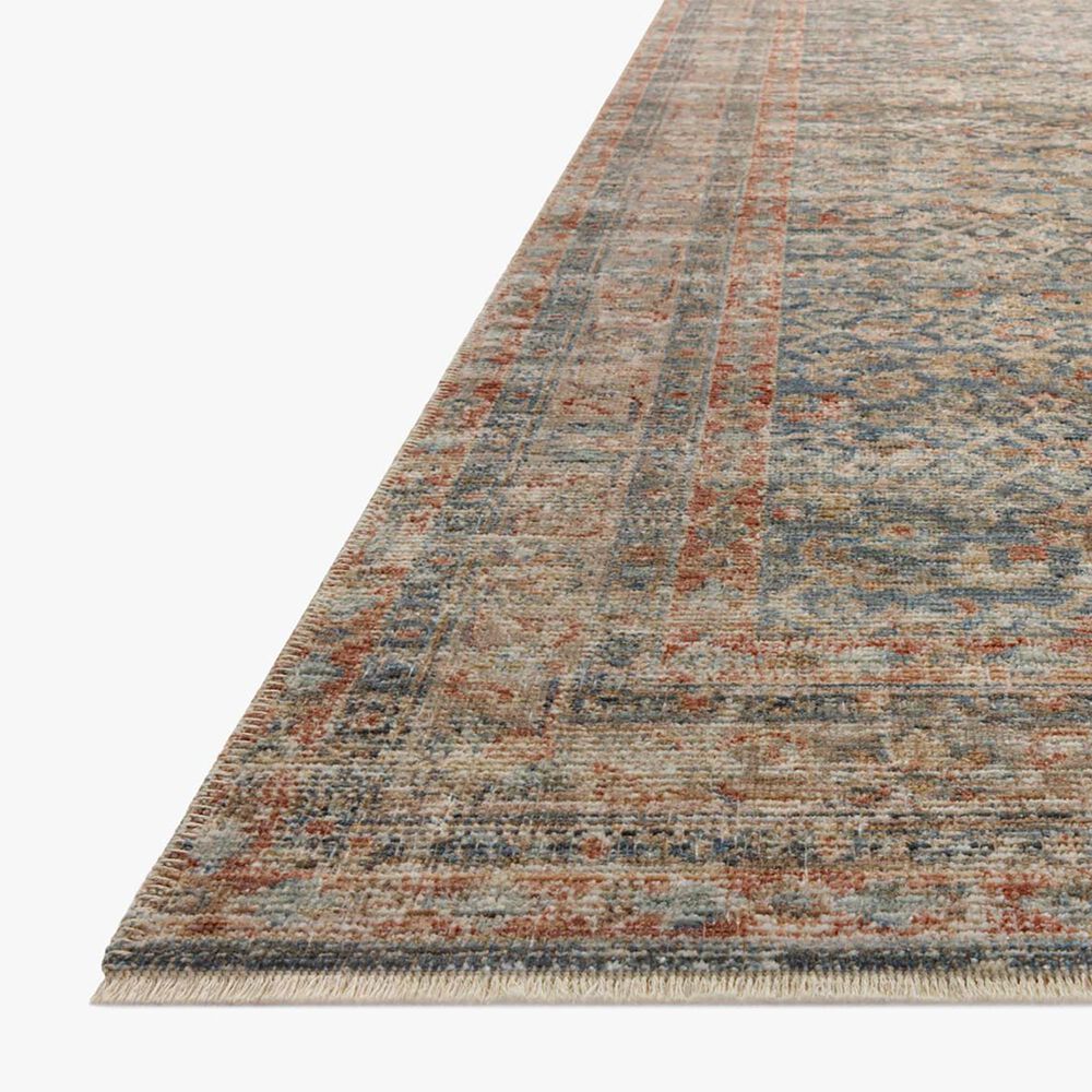 Loloi Heritage 6&#39; x 9&#39; Blue and Rust Area Rug, , large
