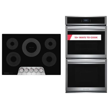 Frigidaire Gallery Gallery 2-Piece Kitchen Package with 27" Double Electric Wall Oven and 30" Electric Cooktop in Stainless Steel, , large