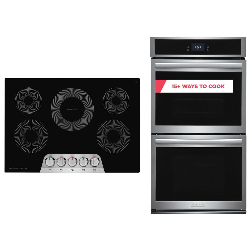 Frigidaire Gallery Gallery 2-Piece Kitchen Package with 27" Double Electric Wall Oven and 30" Electric Cooktop in Stainless Steel, , large