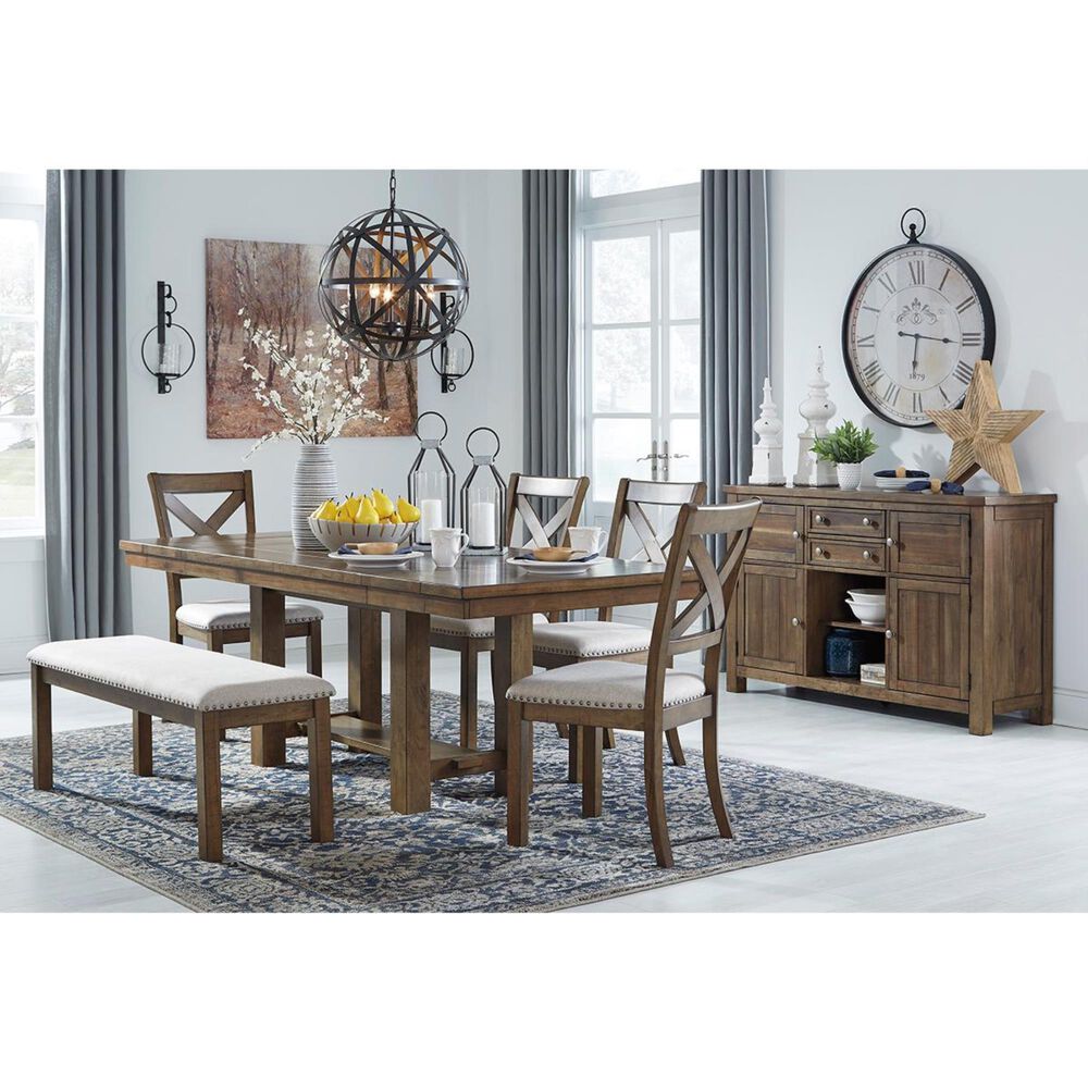 Ashley Moriville Upholstered Bench in Beige, , large