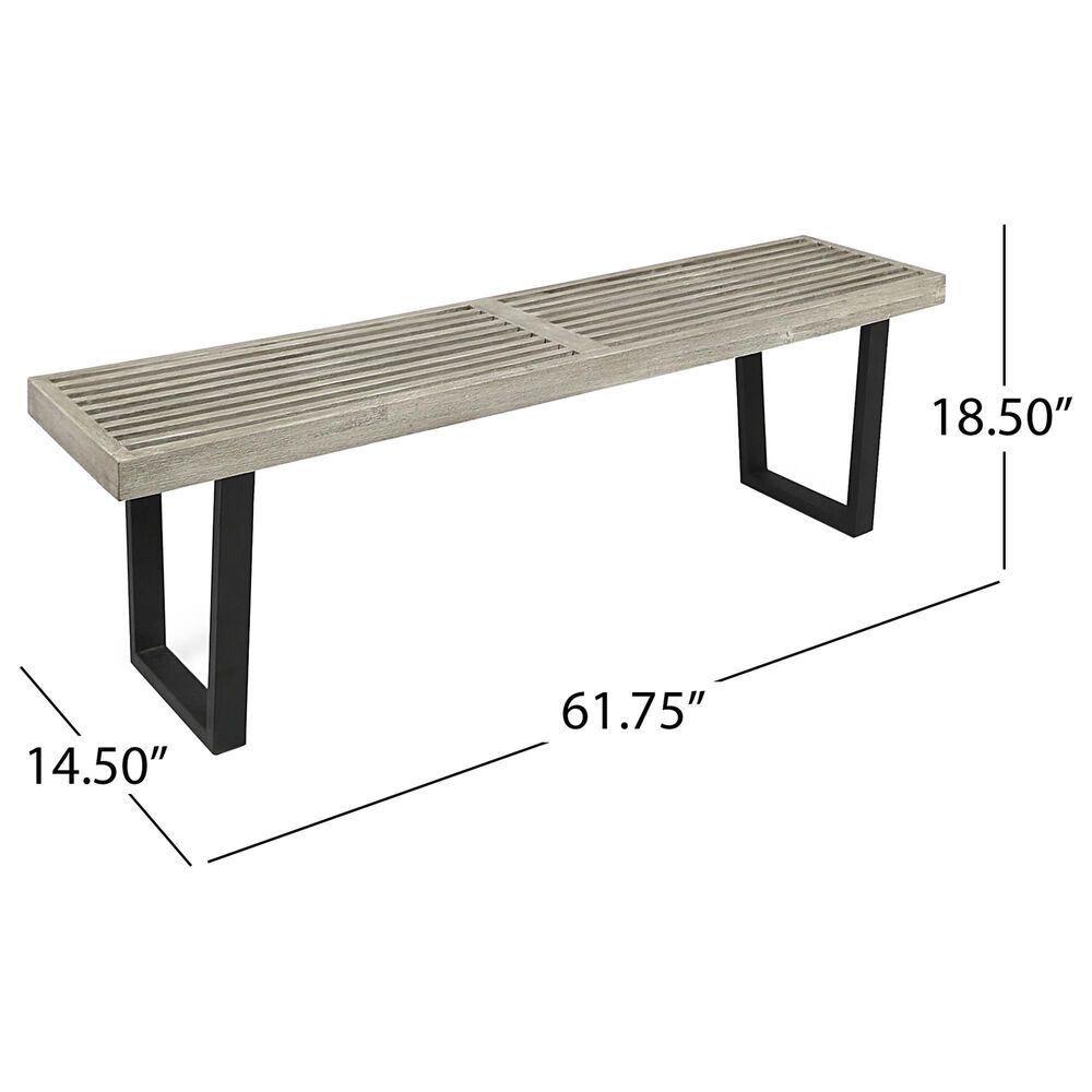 Hearth and Haven Outdoor Dining Bench in Black and Gray, , large