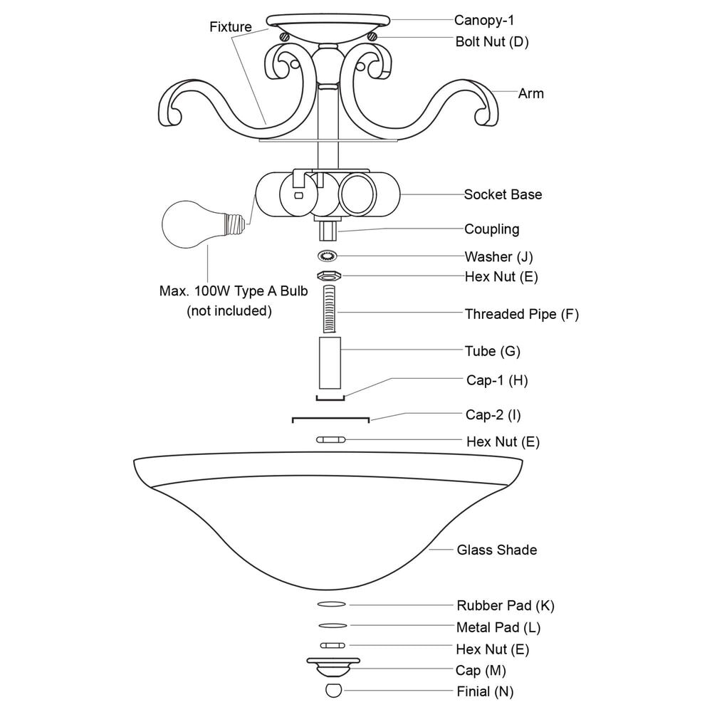 Vaxcel Monrovia 3-Light Semi Flush Mount in Oil Rubbed Bronze, , large