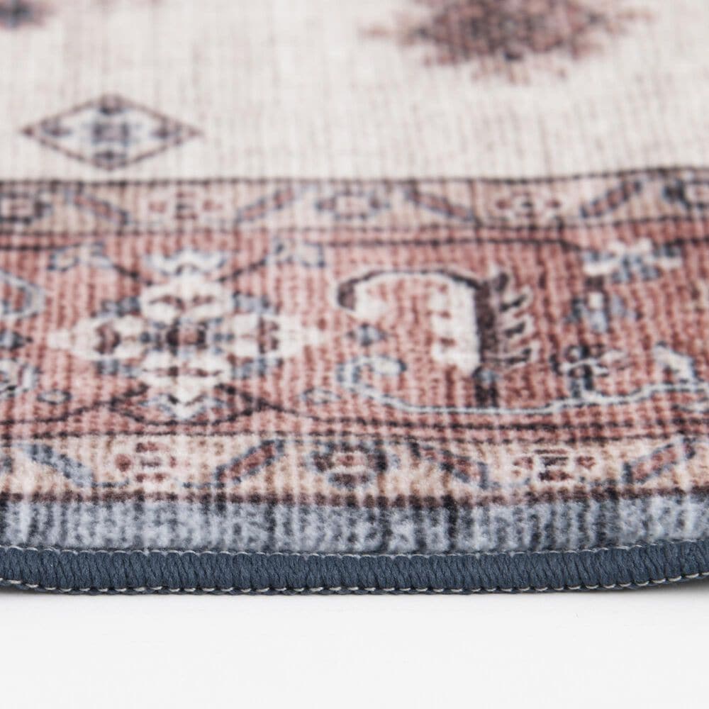 Central Oriental Rugease Velveteen Raquel Red and Beige 2&#39;3&quot; x 6&#39; Runner, , large