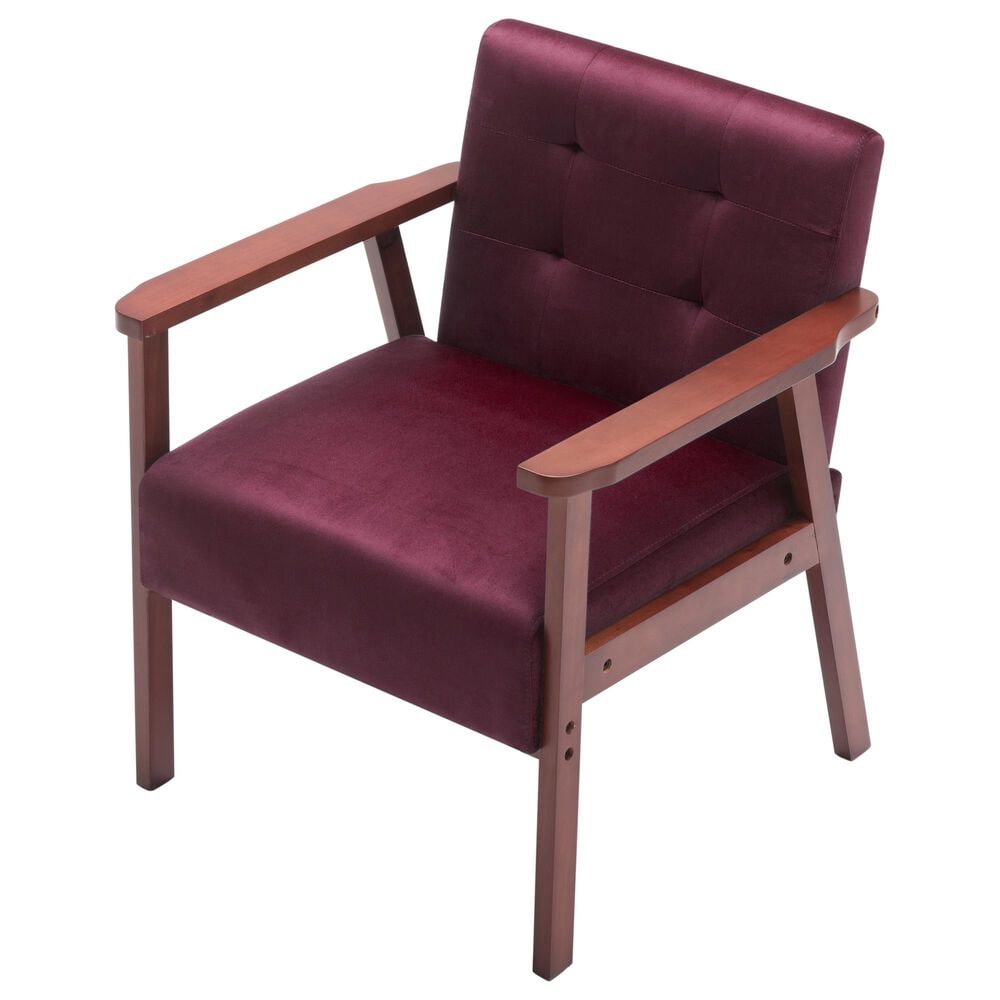 HOMLUX Arm Chair with Tufted Back and High-Density Foam in Rose, , large