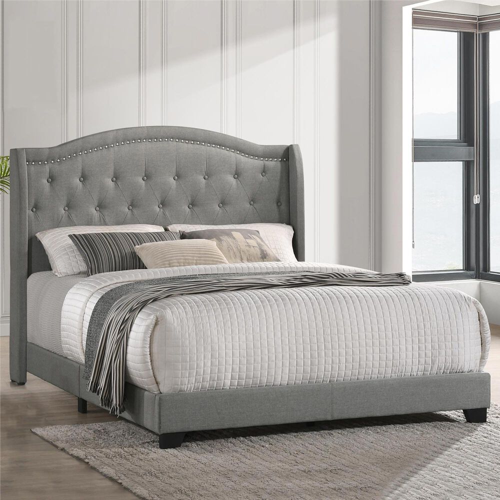 Hawthorne Furniture Rhyan Upholstered Queen Bed in Smoke, , large