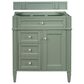 James Martin Vanities Brittany 30" Single Bathroom Vanity in Smokey Celadon with 3 cm Victorian Silver Quartz Top and Rectangular Sink, , large
