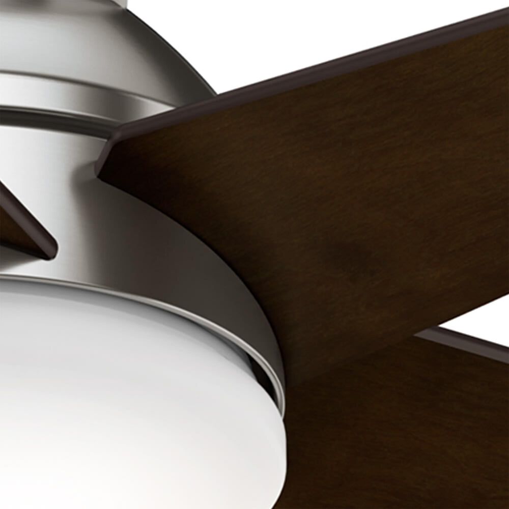 Hunter Isotope Low Profile 44&quot; Ceiling Fan with LED Light in Brushed Nickel, , large