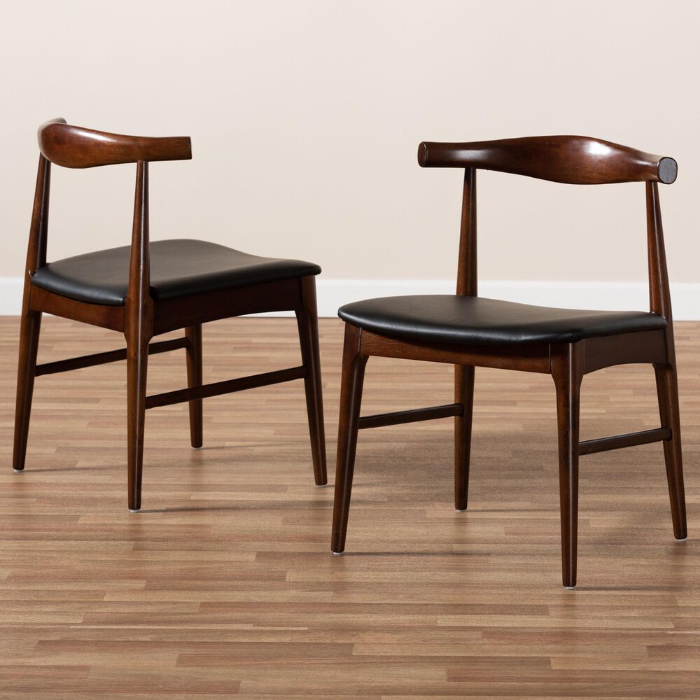 Baxton Studio Eira Side Chair in Dark Walnut (Set of 2), , large