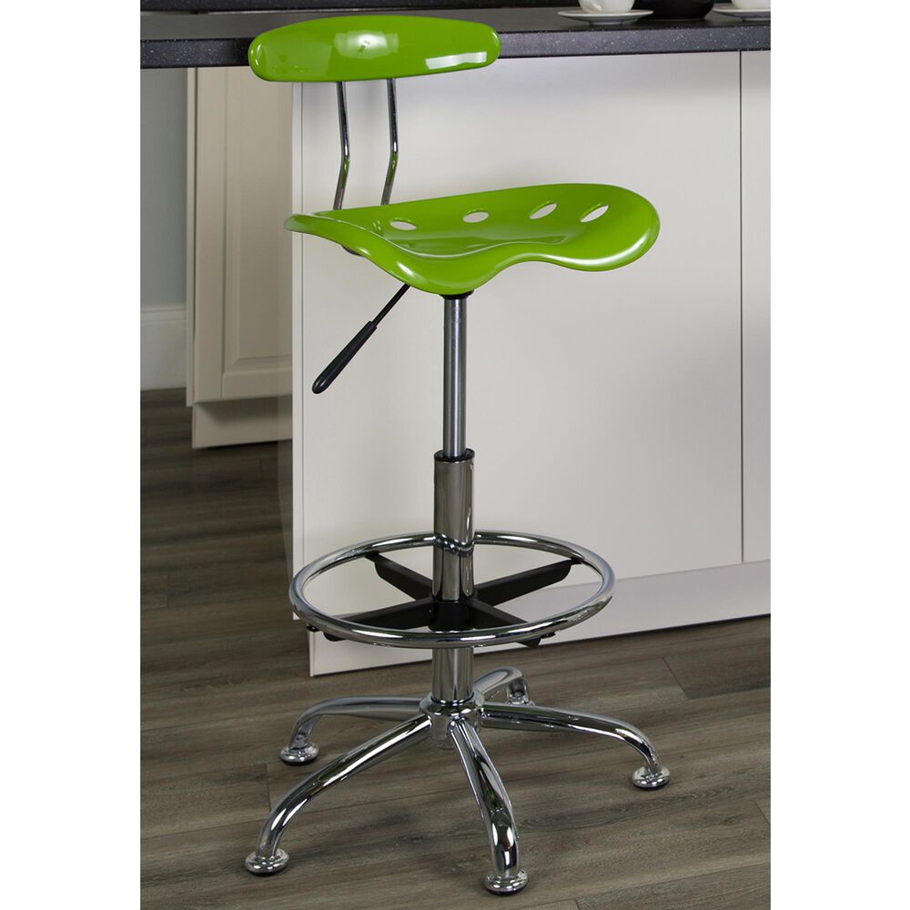 Flash Furniture Vibrant Drafting Stool in Green, , large