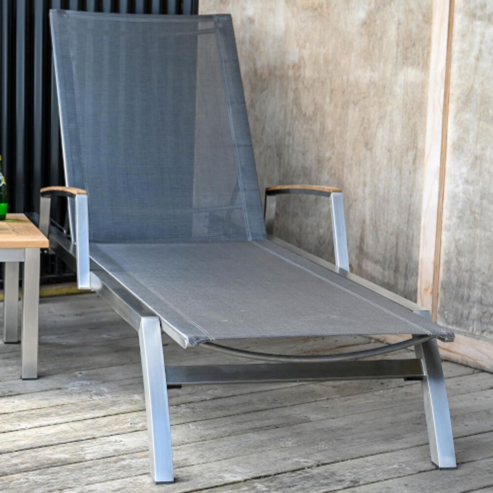 Three Birds Casual Avanti Chaise Lounge in Stainless Steel, , large