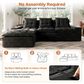 HOMLUX 2-Piece Left Facing Sectional with Chaise in Black, , large