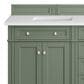 James Martin Vanities Brittany 72" Double Bathroom Vanity in Smokey Celadon with Single Hole 3 cm White Zeus Quartz Top and Rectangular Sinks, , large