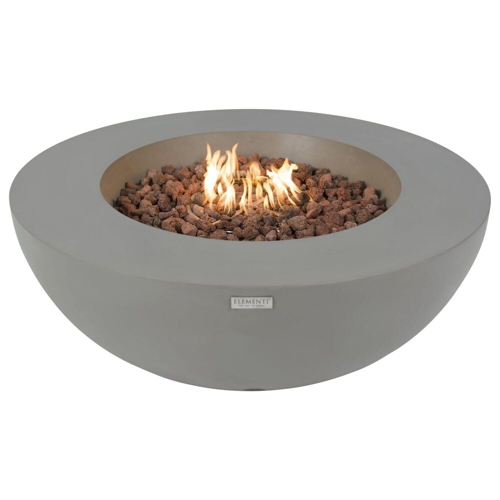 Elementi Fire Lunar Round Natural Gas Bowl Fire Table in Gray, , large