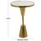 Maple and Jade Accent End Table with Pedestal Base and Mirrored Glass Top in Stain Gold, , large