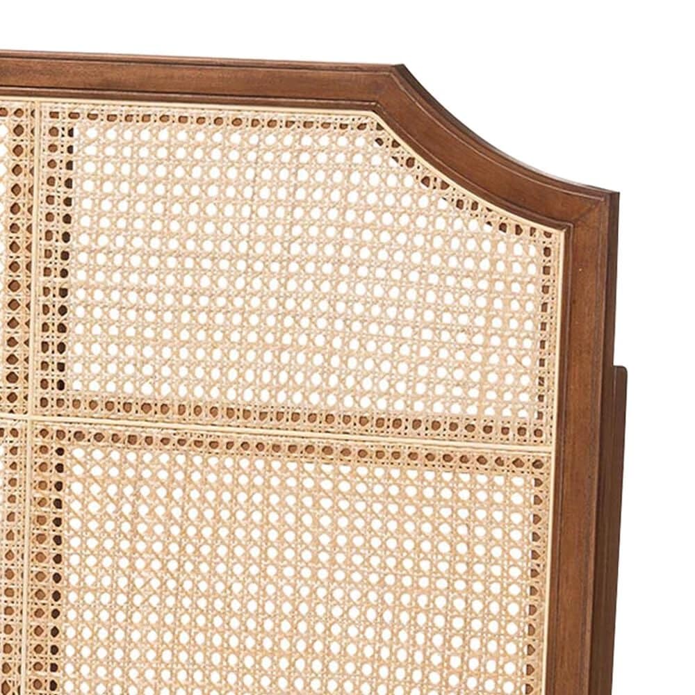 Baxton Studio Hermine Queen Panel Headboard with Curved Top in Walnut Brown and Natural, , large