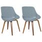LumiSource Fabrico Side Chair with Blue Cushion in Walnut (Set of 2), , large