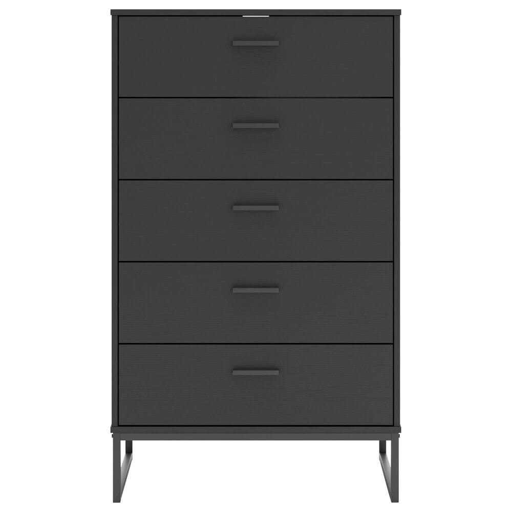Ashley Socalle 5-Drawer Chest in Matte Black, , large