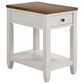 Forma & Co Napa Chairside Table in White and Natural, , large
