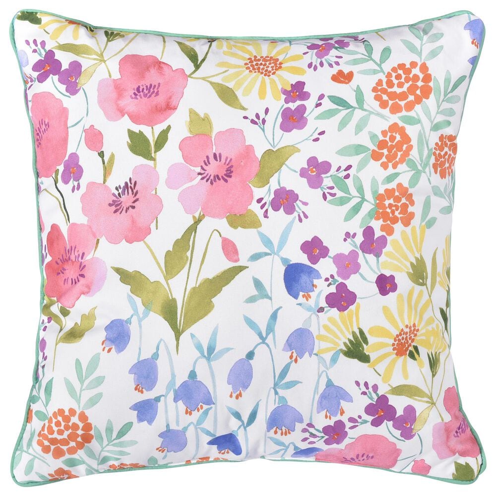 J. Queen New York Jules 18&quot; Square Quilted Throw Pillow in Turquoise, , large