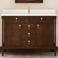 James Martin Kinnsden 48" Single Bathroom Vanity in Sable Oak with Single Hole 3 cm White Zeus Silestone Top and Rectangular Sink, , large