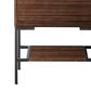 James Martin Mantova 23.6" Single Vanity in Mid-Century Walnut and Matte Black with 3 cm Glossy White Composite Stone Top and Rectangular Sink, , large