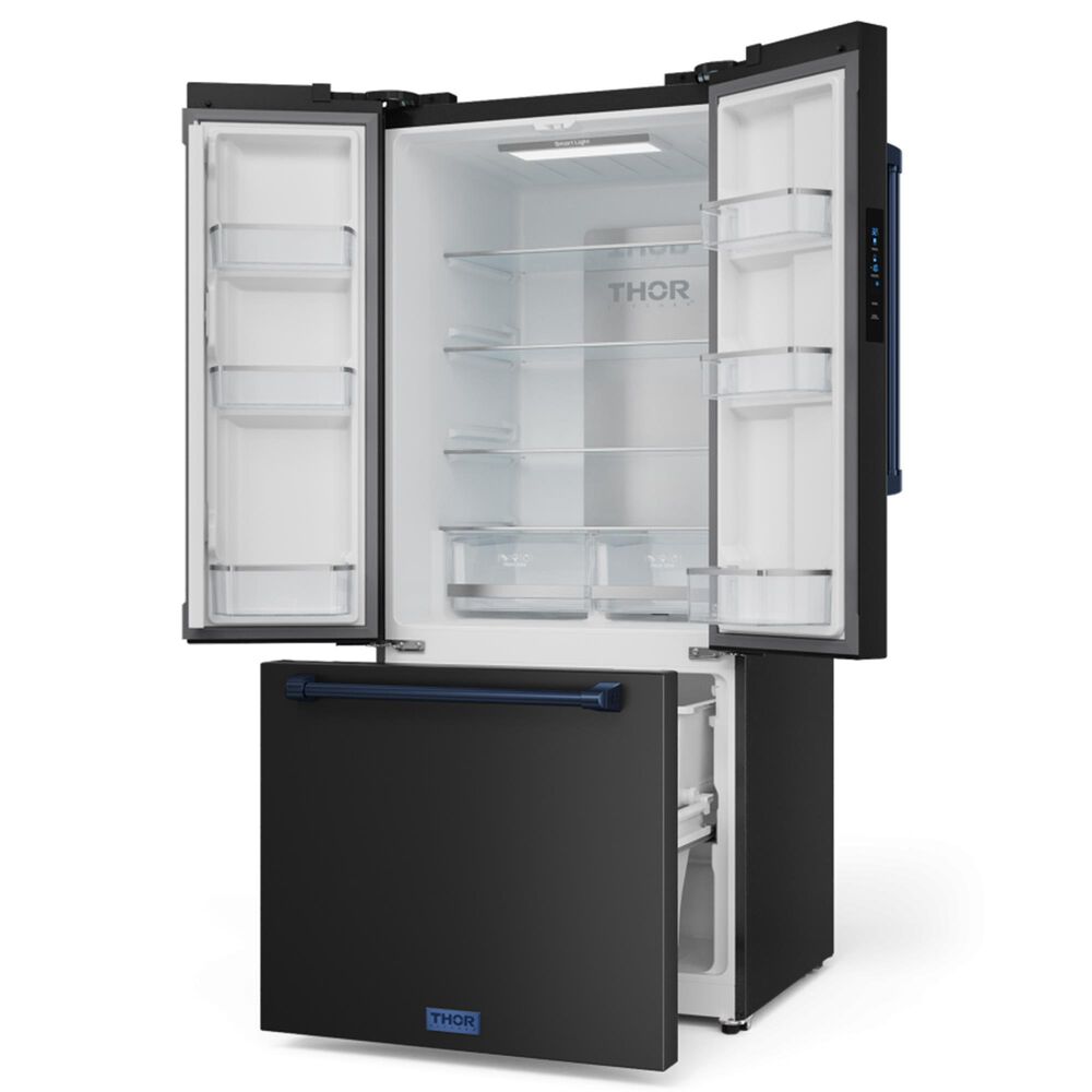 THOR KITCHEN 3-Piece Kitchen Package with 17.5 Cu. Ft. French-Door Refrigerator in Black and Navy Blue, , large