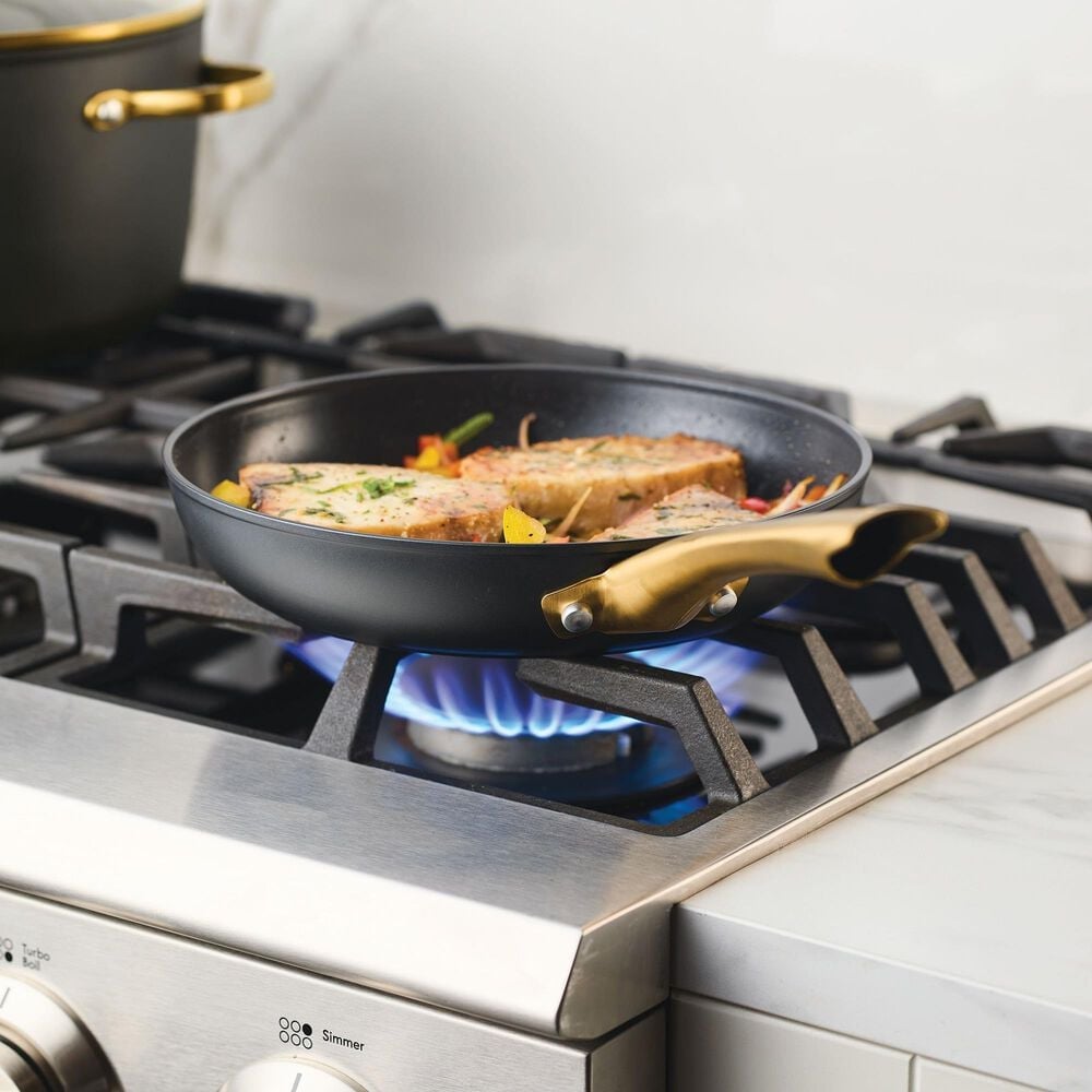 Faber Forged Induction 10&quot; Ceramic Nonstick Frying Pan in Black and Gold, , large