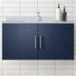 Lexora Home Geneva 36" Single Bathroom Vanity in Navy Blue with 2 cm White Quartz Top and Rectangular Sink, , large