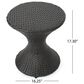 Hearth and Haven Outdoor Sleek Hourglass Wicker Side Table with Iron Frame in Brown Multi, , large