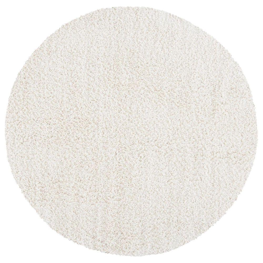 Safavieh Venus Shag 5"3" Round Ivory Area Rug, , large