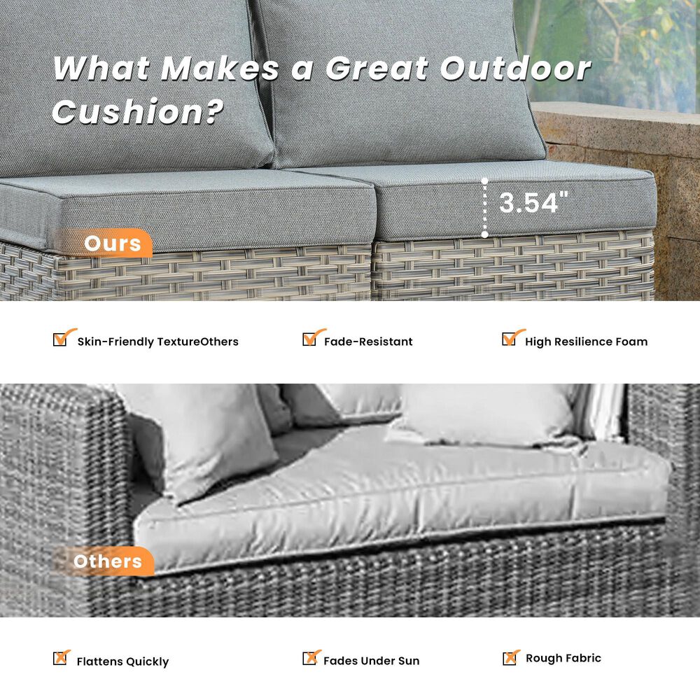 HOMLUX 7-Piece Patio Conversation Set in Dark Gray, , large