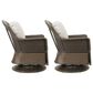 Hearth and Haven Liam Swivel Club Chair with Beige Cushion in Brown (Set of 2), , large