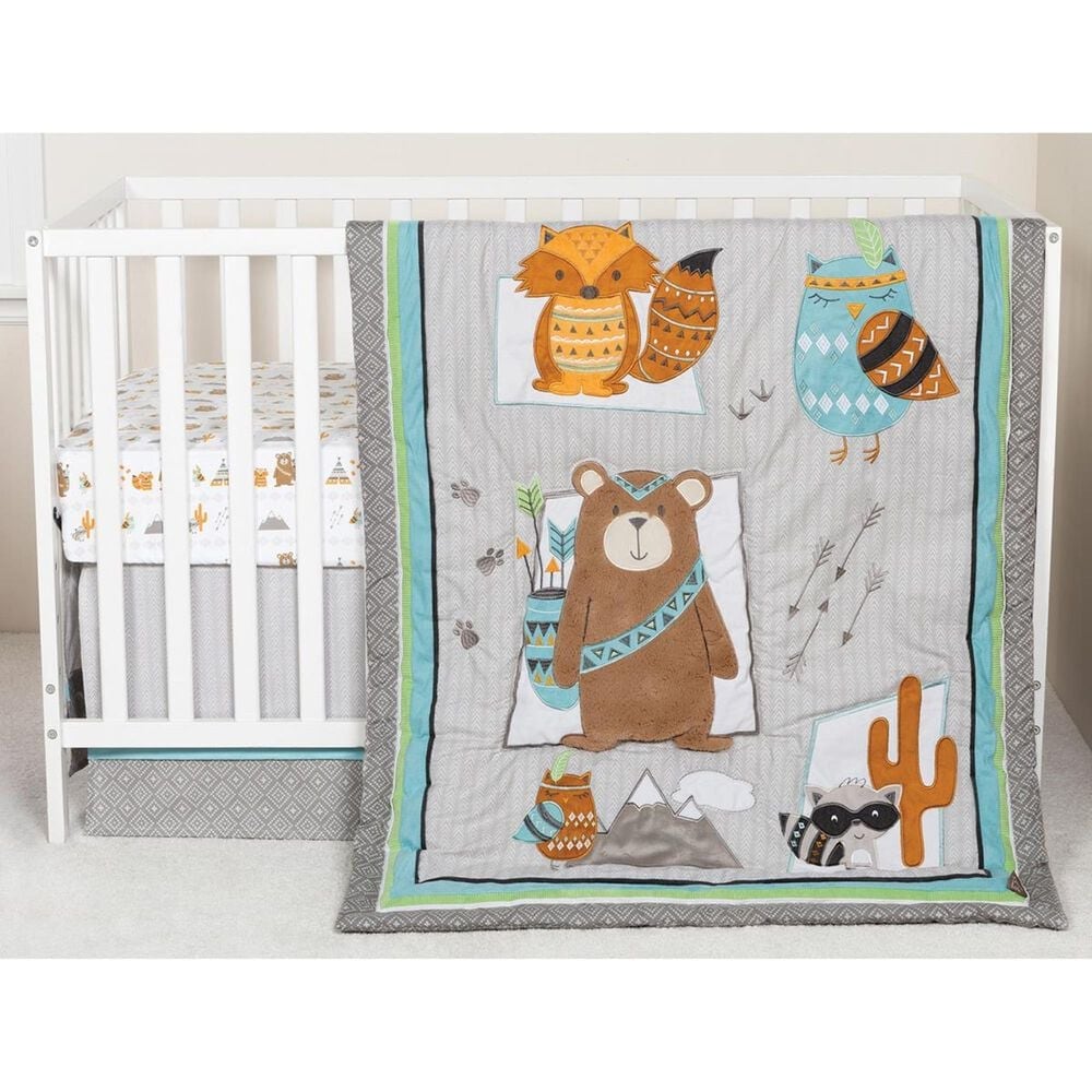 Trend Labs Lodge Buddies 3-Piece Crib Bedding Set in Gray, , large