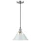 Golden Lighting Orwell 1-Light Medium Pendant with Dusky Blue Shade in Pewter, , large
