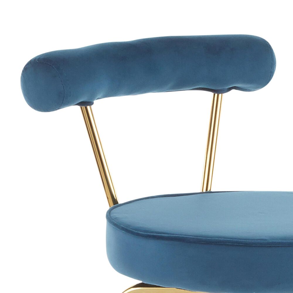 Lumisource Rhonda Counter Stool in Blue/Gold &#40;Set of 2&#41;, , large