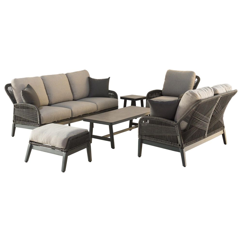 GatherCraft Cyrus 6-Piece Patio Conversation Set in Mystic Taupe, , large
