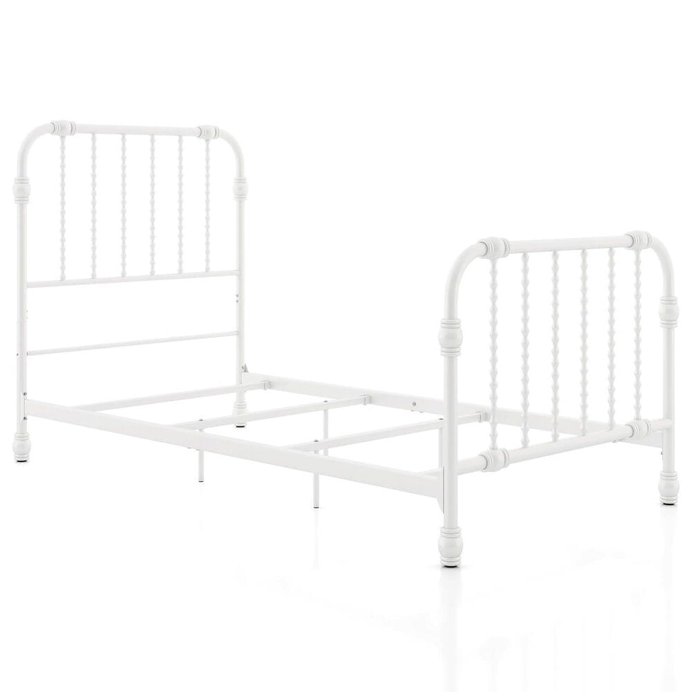 Furniture of America Wren Twin Spindle Kids Bed in White, , large