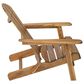 Hearth and Haven Outdoor Folding Adirondack Chair with Slatted Back and Wide Armrests in Teak, , large