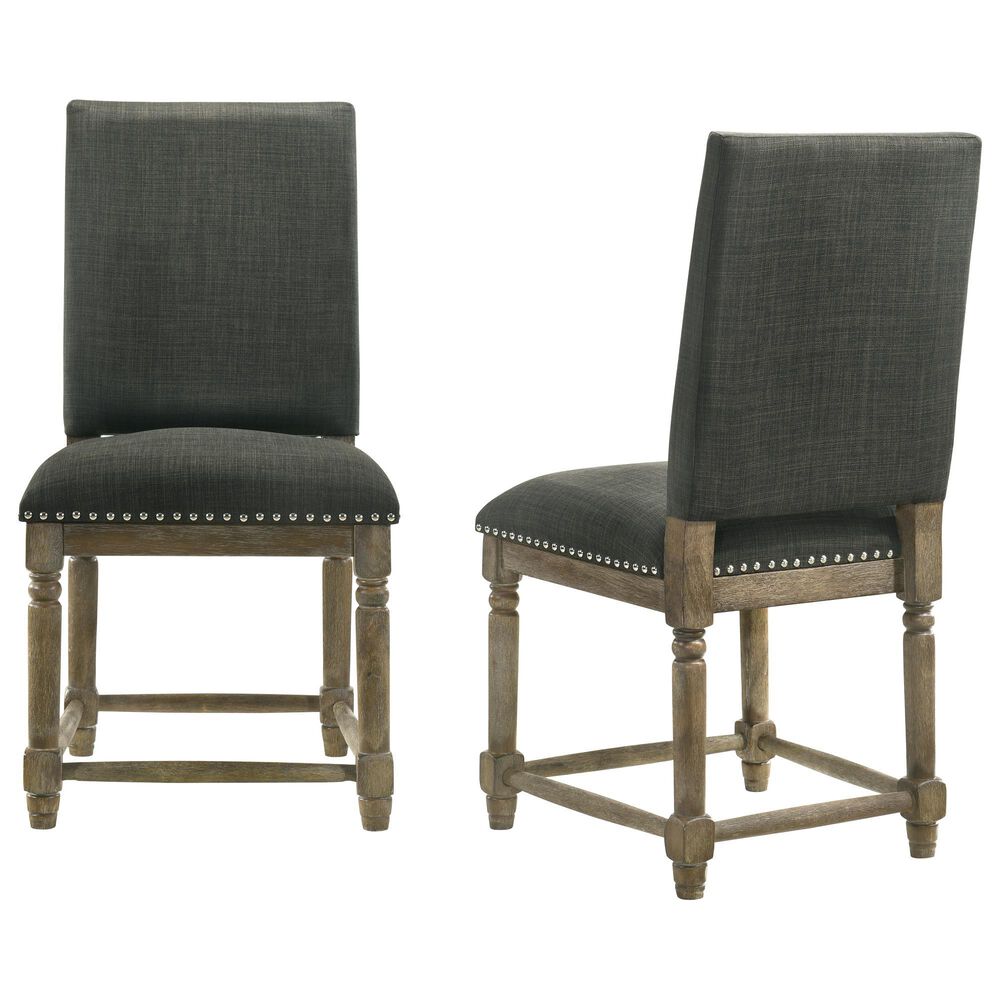 HOMLUX Side Chair with Gray Cushion in Reclaimed Gray (Set of 2), , large