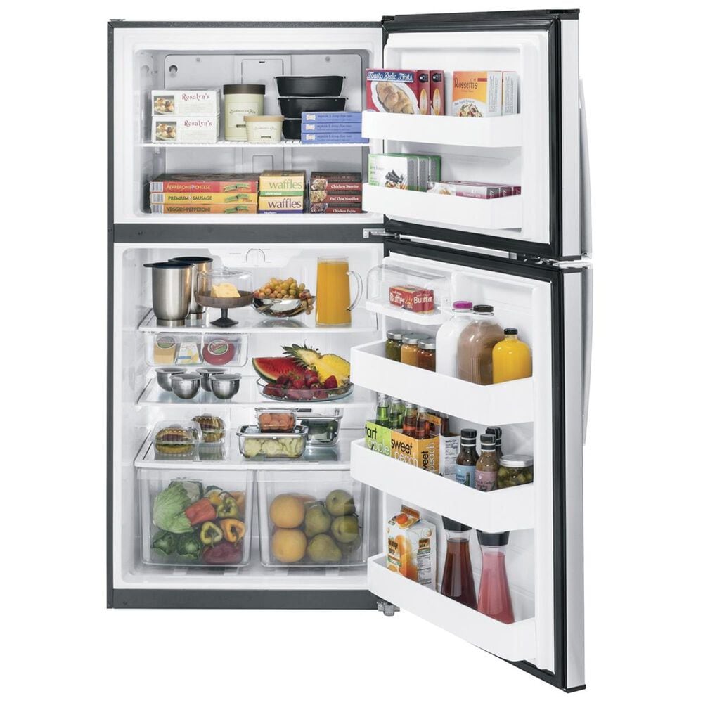 GE Appliances 21.1 Cu. Ft. Energy Star Top-Freezer Refrigerator in Stainless Steel, , large