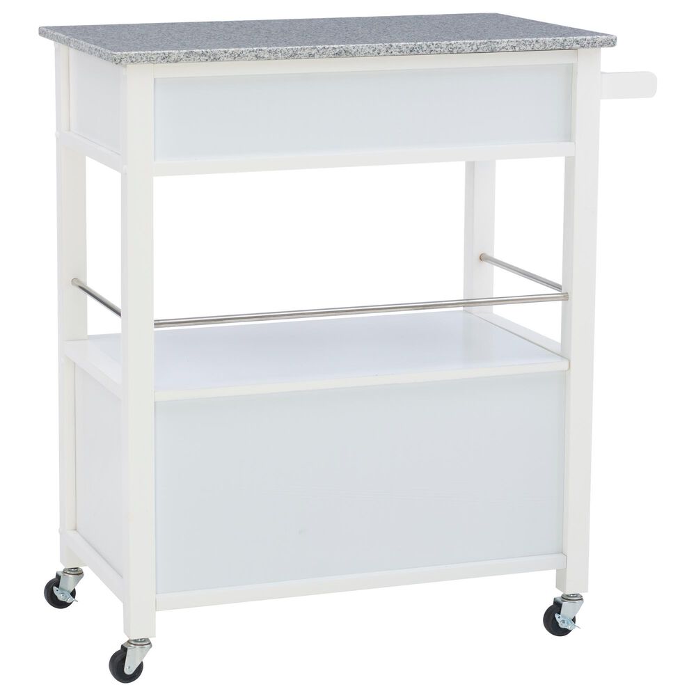 Linon Home Decor Cameron Kitchen Cart in White and Grey, , large