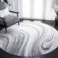 Safavieh Craft CFT845M 6"7" Round Blue and Grey Area Rug, , large