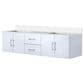 Lexora Home Geneva 72" Double Bathroom Vanity in Glossy White with 2 cm White Cultured Marble Top and Rectangular Sinks, , large
